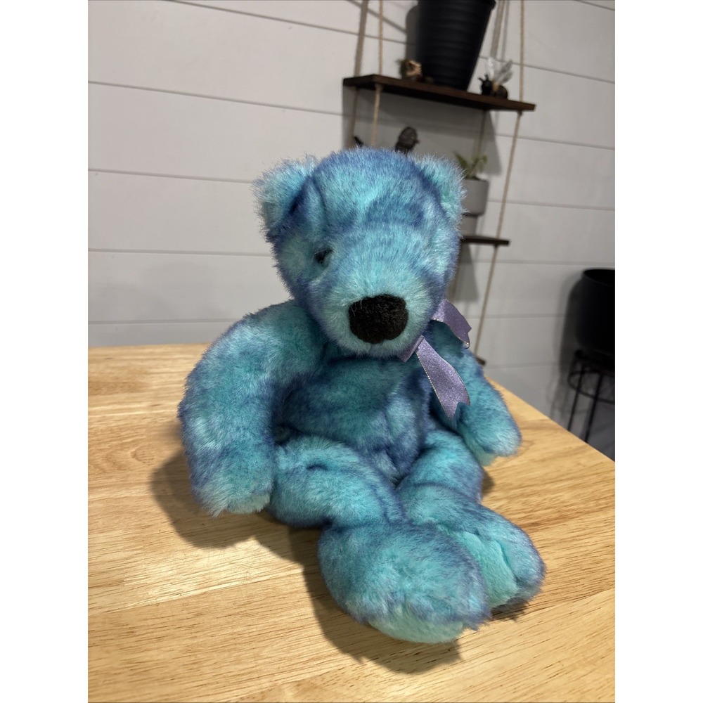 Ty 1999 Purple & Teal Bear 14"Tall Retired